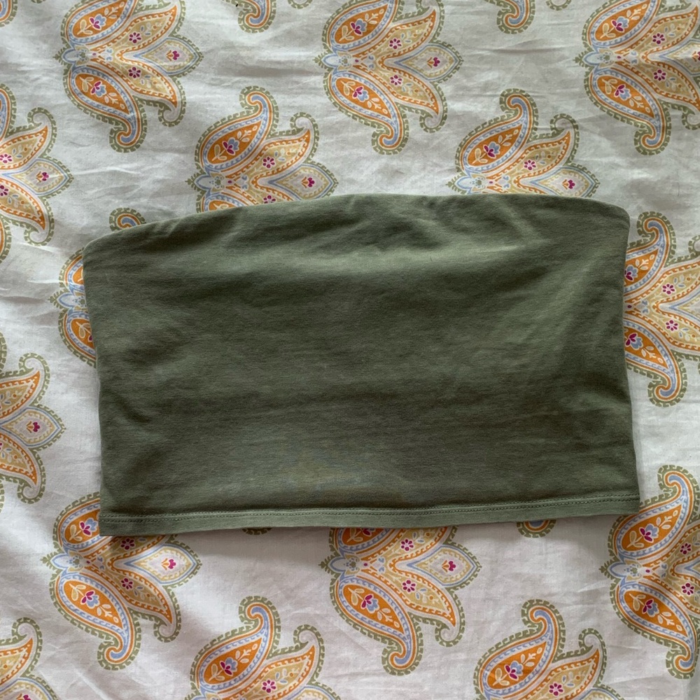 Aerie Olive Green Tube Tank Top
